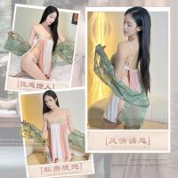 Chinese New Year Lingerie Set - Sheer Silk Qipao Sleep Dress, Seductive Vintage-Inspired Bedroom Wear thumbnail