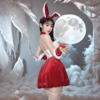 Christmas Bunny Costume for Women - Sexy Naughty Role Play Lingerie Dress, New Year Eve Outfit & Cosplay Ensemble thumbnail