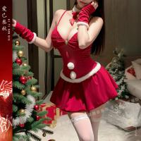Christmas Bunny Costume for Women - Sexy Deep V Cosplay Lingerie Set with Open-Crotch Design, Multi-Occasion Holiday Out thumbnail