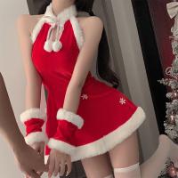 Christmas Cosplay Lingerie Set - Velvet Sexy Nightgown & Role Play Costume for New Year Eve thumbnail