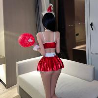 Christmas Eve Lingerie Set - Sexy Santa-Themed Bodysuit & Matching Bra-Shorts Outfit for Holiday Roleplay thumbnail