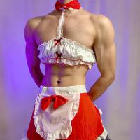 Christmas Maid Costume Set - Sexy Red Naughty Uniform for Women, Cute & Alluring Holiday Lingerie Outfit thumbnail