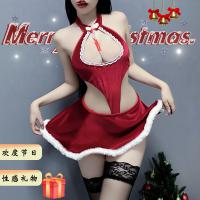 Christmas Naughty Lingerie Set for Couples - Cozy Fuzzy Winter Holiday Sleepwear with Tassels, Matching Outfit thumbnail
