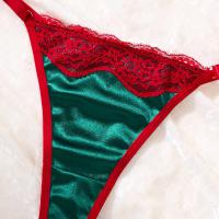 Christmas Red & Green Lace Sexy Lingerie Set for Women – Push-Up Bra & Thong, Holiday-Themed European Style thumbnail