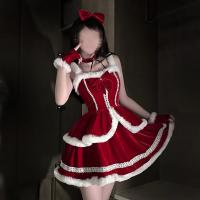 Christmas Sexy Lingerie Dress - Naughty Bunny Girl Outfit, Pure & Tempting Holiday Party Dress for Women thumbnail
