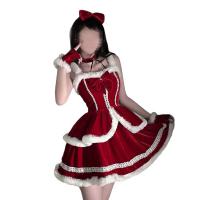 Christmas Sexy Wrap Dress - Naughty Bunny Costume for Women, Holiday Party Outfit, Europe and America-Style Festive Mini thumbnail