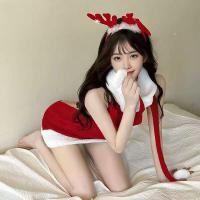 Christmas Velvet Dress - Sexy Plush Pure & Tempting Bodycon Holiday Party Dress with Festive Knit Sweater Top thumbnail