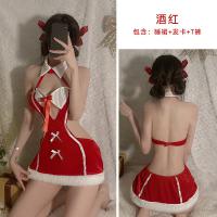 Christmas Velvet Lingerie Nightgown - Sexy Role Play Costume Set for New Year Eve & Holiday Cosplay thumbnail