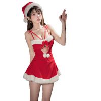 Christmas Velvet Lingerie Set - Sexy Role Play Sleep Dress, Naughty Holiday Costume for Women thumbnail