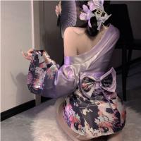Chu Ai Temptation Lingerie Set - Deep V Japanese Kimono Style Cosplay Outfit for Women thumbnail