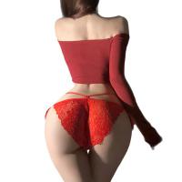 Genuine Cloud-Inspired Sexy Lace Low-Rise Adjustable Tie-String Panties – Romantic Embroidered Butterfly Design thumbnail