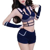 Cute Bunny Girl Costume Set - Sexy Rabbit Officer Role Play Outfit, Split Short Shorts Lingerie thumbnail