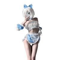 Cute Maid Costume Lingerie - Sweet Lolita Pure & Seductive Uniform with Lace Trim, Busty Flirty Outfit for Women thumbnail