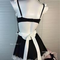 Cute Maid Costume Set for Women - Sexy Cosplay Outfit with Underwire Push-Up Bra & Matching Skirt thumbnail