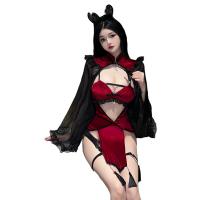 Demon Hollow-Out Fringe Sexy Bubble Sleeve Cheongsam Party Queen Lingerie Set thumbnail