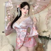 Domila Sexy Deep V Anime-Inspired Kimono Lingerie Set – Japanese School Uniform Style Sleepwear for Women thumbnail