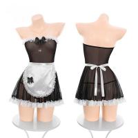 Domila Sexy Maid Costume Set - Sheer Mesh Bustier Dress, Cute Cosplay Uniform for Women thumbnail