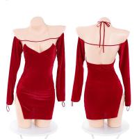 Domoila New Year Lingerie Set - Vintage Velvet Pure-Seductive Costume Outfit for Women thumbnail