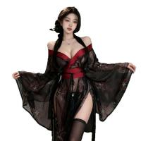 Dowemier Sensual Kimono Lingerie Set - Sheer Vintage-Inspired Erotic Outfit, No-Remove Temptation Robe thumbnail