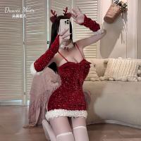Dowemier Sexy Christmas Lingerie Set – Velvet & Sequin Pure-Elegance New Year Outfit for Women thumbnail