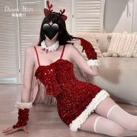 Dowemier Sexy Christmas Lingerie Set – Velvet & Sequin Pure-Elegance New Year Outfit for Women thumbnail
