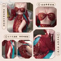 Dunhuang Flying Apsara Lingerie Set - Sexy Sheer Gold-Embossed Hanfu-Inspired Costume thumbnail