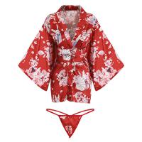 DZ Gui Ruo Sexy Lace Lingerie Set - Low-Cut Kimono-Style Robe & Matching Bottoms for Women thumbnail