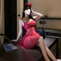 Elegant Sheer Lace Sleep Dress for Small Bust - Premium Mesh Camisole Nightgown, Sexy Lounge Wear for Women thumbnail