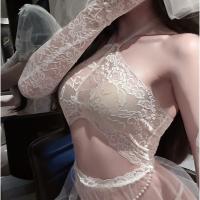 Elegant White Bridal Lingerie Set - Sheer Chiffon Sleepwear for Women, Sensual Wedding Night Outfit thumbnail