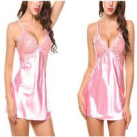 Wholesale Europe and America-Style Ice Silk Strapless Sleep Dress for Women – Sexy Summer Korean Pajama Set thumbnail