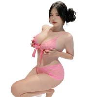 European & American Lingerie Set – Pure-Yet-Sensual Lace Thong & Bow Sleepwear Outfit thumbnail