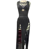 European & American Style Sexy Lingerie Set with Adjustable Straps, Padded Bralette & Sheer Chiffon Dress thumbnail