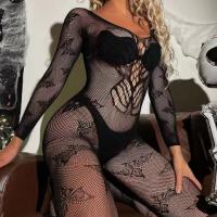 European-Style Lace Cut-Out Bodycon Mini Skirt Set - Black Sexy Lingerie with Halter Backless Design thumbnail