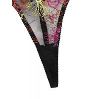 European-Style Sexy Lace Bra and Panty Set – Vibrant Floral Embroidered Women's Intimate Lingerie Outfit thumbnail