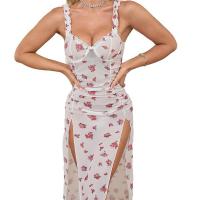 European-Style Sexy Lace Trim Sleep Dress Set – Backless, High-Slit Nightgown Outfit for Women thumbnail