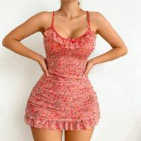 European & US Style Semi-Sheer Floral Lace Sleep Set – Sexy Matching Cami & Panty Two-Piece Outfit for Women thumbnail