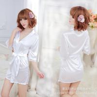 European Women's Sexy Lace Sleepwear Set - Plus Size Transparent Robe & Matching Lingerie Outfit thumbnail