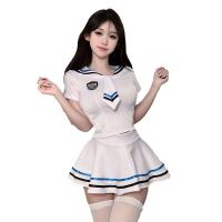 Domoira Sexy Lingerie Set for Women – Innocent JK Sailor Style Costume with Maid & Cosplay Bedroom Outfit F612 thumbnail