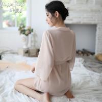 Fantasy Lace Sheer Robe Set - Pure & Tempting Boyfriend-Style Sleepwear & Loungewear Outfit thumbnail