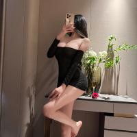 Fei Niao Moon Gaze Lingerie Set - Seductive No-Remove Passion Outfit, Pure-Yet-Tempting Bodycon Midi Dress thumbnail