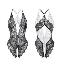 Feimu Deep V Lace Open-Crotch Bodysuit - Sexy Lingerie Sleepwear for Date Night & Intimate Moments thumbnail