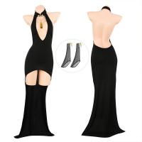 Feimu Halloween Lingerie Dress - Deep V-Neck Cheongsam Style Sensual Sleepwear for Women thumbnail
