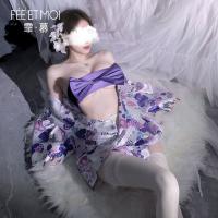 Feimu Sakura Kimono Lingerie Set – Two-Way Sexy Sleepwear with Chest & Hip Reveal, No-Remove Design thumbnail