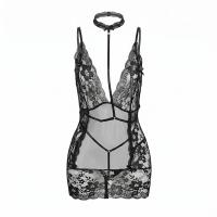 Feiniao Kuiyue High-End Deep V Lace Sheer Seductive Bodycon Lingerie Set thumbnail