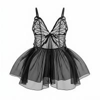 Feiniao Moonlit Butterfly Lace Sleep Set – Sheer Thin Split Nightgown with Embroidered Wings, Seductive Lingerie Ensembl thumbnail
