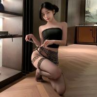 Flame Desire Leopard Print Sheer Bustier Bodysuit - Sexy Pure Temptation Bodycon Lingerie Set thumbnail