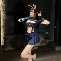 Flirty Bunny Police Officer Costume - Sexy Pure-Delight Bunny Girl Sleepwear Set with Mini Skirt thumbnail