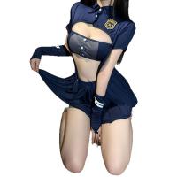 Flirty Bunny Police Officer Costume - Sexy Pure-Delight Bunny Girl Sleepwear Set with Mini Skirt thumbnail