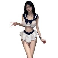 Flower Moon Seduction Lingerie Set - Student Uniform Style Sexy Butterfly Bow Nightclub Outfit for Women thumbnail