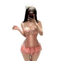 French-Style Lace Corset Top with Bow Backless Bralette & Push-Up Cups - Cherry Cake Dress thumbnail